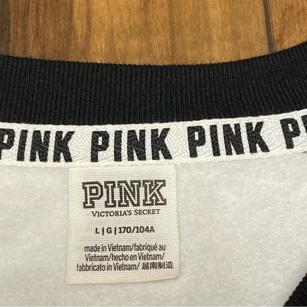 PINK VS COLOR BLOCK LEOPARD CAMPUS CREW PULLOVER W/ BLING LEOPARD YOGA LEGGINGS - Picture 10 of 10